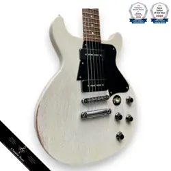GIBSON LES PAUL FADED DC 2006 WORN WHITE ELECTRIC GUITAR USED
