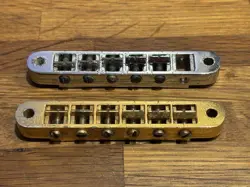 70S GIBSON NASHVILLE GOLD BRIDGE / ES-335TD CHROME BRIDGE SET USED