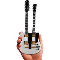 AXE HEAVEN GIBSON SG EDS-1275 DOUBLENECK WHITE OFFICIALLY LICENSED MINIATURE