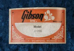 GIBSON J-200 GUITAR SOUND HOLE LABEL