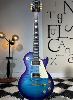 GIBSON LES PAUL STANDARD '60S 2021 BLUEBERRY BURST CRAZY AAA TOP WITH UPGRADES