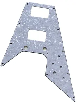 CUSTOM 4 PLY GUITAR PICKGUARD FOR FIT GIBSON FLYING V STYLE WHITE PEARL