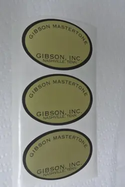 3 REPRO GIBSON MASTERTONE STYLE BANJO RIM DECALS, NASHVILLE, TENN
