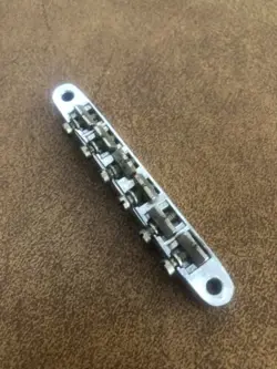 60’S 70’S VINTAGE GIBSON ABR-1 TUNE-O-MATIC GUITAR BRIDGE CHROME WITH WIRE