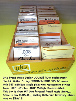 GHS, FENDER, GIBSON, MARTIN, ERNIE BALL, D'ADDARIO, WASHBURN, GUITAR STRINGS BOX