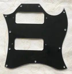 CUSTOM FOR GIBSON SG P90 WITHOUT BIRDGE HOLES DRILL GUITAR PICKGUARD,3 PLY BLACK