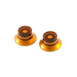 4 GIBSON STYLE LEFT HAND BELL KNOBS AMBER FIT LES PAUL USA