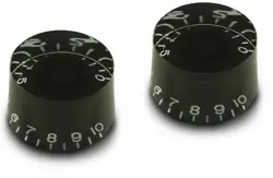 2 VINTAGE 50S TALL GIBSON STYLE SPEED KNOBS BLACK FIT LES PAUL USA