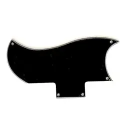 PICKGUARD BLACK LEFT-HANDED HALF FACE 3PLY FOR GIBSON SG 1971-2018 OR 1961