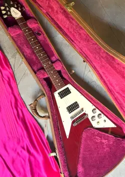 GIBSON FLYING V CHERY RED 1997 ELECTRIC GUITAR FROM JAPAN