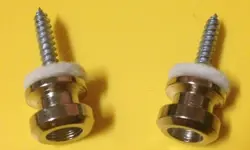 GENUINE SCHALLER LOCK STRAP BUTTON CHROME SET 2 FOR GIBSON STYLE IBANEZ GUITAR