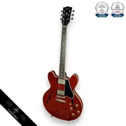 GIBSON ES335 CHERRY ELECTRIC GUITAR WITH JIMMY WALLACE PAF PICKUPS  HARD CASE