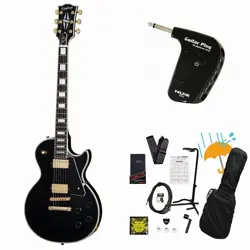 EPIPHONE INSPIRED BY GIBSON CUSTOM LES PAUL CUSTOM EBONY GP-1 AMPLIFIER INCLUDED