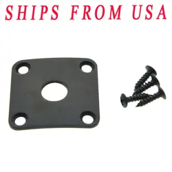 KAISH CURVED METAL JACK PLATE SQUARE JACKPLATE W/SCREWS FOR GIBSON LESPAUL BLACK
