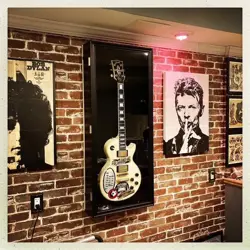 GUITAR DISPLAY CASE ELECTRIC BLACK SOLID WOOD CABINET GIBSON FENDER SHADOW BOX