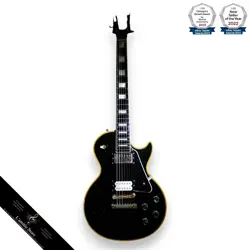 GIBSON LES PAUL CUSTOM EBONY 1998 ELECTRIC GUITAR GOLD HARDWARE MOP INLAYS