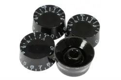 BLACK SPEED KNOBS 4PK FOR GIBSON GUITARS WITH US FINE SPLINES