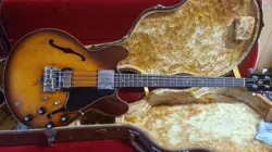USED 1968 GIBSON EB-2D SUNBURST ES-335-ISH BASS BRIDGE MUTE W/HSC