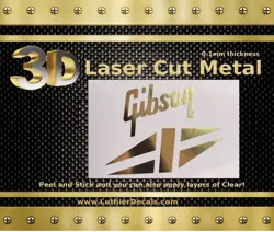 GIBSON DIAMOND GUITAR HEADSTOCK DECAL STICKER RESTORATION 3D METAL M5B