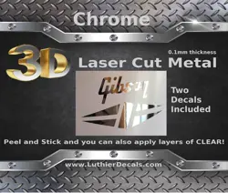 GIBSON DIAMOND GUITAR HEADSTOCK DECAL STICKER RESTORATION 3D METAL M2