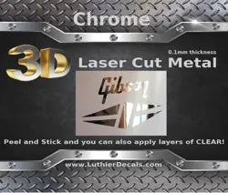 GIBSON DIAMOND GUITAR HEADSTOCK DECAL STICKER RESTORATION 3D METAL M2B