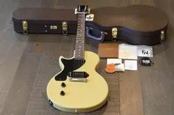 MINTY! GIBSON 1957 LES PAUL JUNIOR SC REISSUE LEFT-HANDED GUITAR TV YELLOW +OHSC