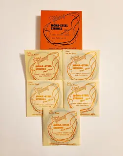 VINTAGE GIBSON MONA-STEEL STRINGS NO 240 5 UNUSED GUITAR STRINGS HANDMADE