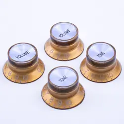 TOP HAT BELL REFLECTOR KNOB VOLUME TONE FOR GIBSON EPIPHONE LP SG-GOLD SILVER