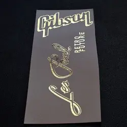 GIBSON LES PAUL RETROFUTURE SOLID GOLD CUSTOM WATERSLIDE HEADSTOCK DECAL NEW