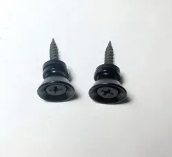 QUALITY VINTAGE STYLE STRAP BUTTON BLACK SET 2 FOR GIBSON STYLE IBANEZ GUITAR
