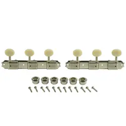 KLUSON 3 PER PLATE DOUBLE LINE TUNERS W OVAL WHITE BUTTONS FITS GIBSON,KAY & EPI