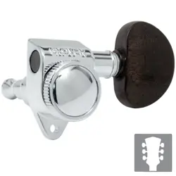 NEW GROVER 502 LOCKING TUNERS 3X3 MODERN GIBSON LES PAUL EBONY BUTTONS CHROME