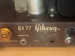 VINTAGE ORIG GIBSON GA77 AMP WITH 1954 GIBSON GOLDTOP LES PAUL SPEED KNOBS $500