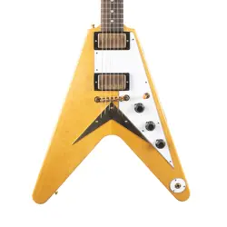 USED GIBSON CUSTOM 1958 KORINA FLYING V REISSUE - WHITE PICKGUARD