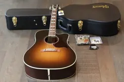 2013 GIBSON HUMMINGBIRD PRO ACOUSTIC/ ELECTRIC GUITAR VINTAGE SUNBURST + OHSC