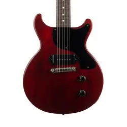 USED GIBSON CUSTOM 1958 LES PAUL JUNIOR DOUBLE CUT REISSUE VOS - CHERRY RED