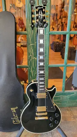GIBSON LES PAUL CUSTOM ELECTRIC GUITAR IN EBONY W/ CASE MOJO TONE WIRING HARNESS