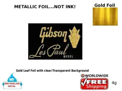 GIBSON GUITAR DECAL FOIL WATERSLIDE LOGO HEADSTOCK 4G