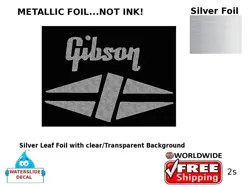 GIBSON GUITAR DECAL FOIL WATERSLIDE LOGO HEADSTOCK 2S
