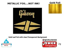 GIBSON GUITAR DECAL FOIL WATERSLIDE LOGO HEADSTOCK 2G