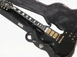 USED 2001 GIBSON CUSTOM SHOP SG CUSTOM STOPTAIL EBONY FB BLACK 3.74KG W/HSC