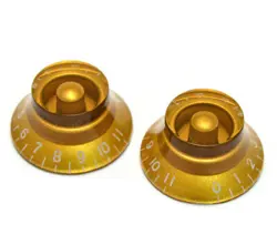 (2) GOLD 1-11 BELL KNOBS FOR GIBSON® & GUITAR/BASS W/CTS SPLIT POTS PK-0142-032
