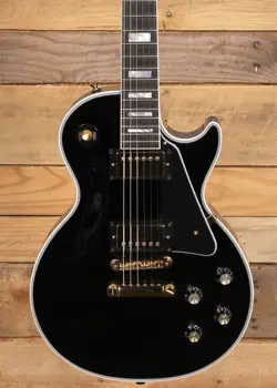 GIBSON LES PAUL CUSTOM ELECTRIC GUITAR EBONY W/ CASE 