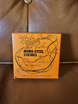 GIBSON VINTAGE 1950'S GUITAR MONA-STEEL BOX OF STRINGS EMPTY BOX