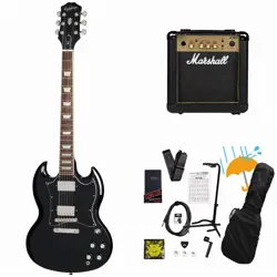 EPIPHONE INSPIRED BY GIBSON SG STANDARD EBONY MARSHALL MG10 AMPLIFIER BEGINNER S