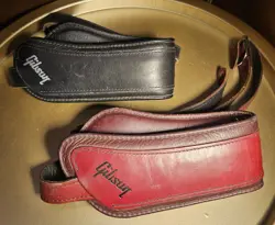 GIBSON LEATHER MODERN VINTAGE STRAP -HERITAGE CHERRY AND BLACK