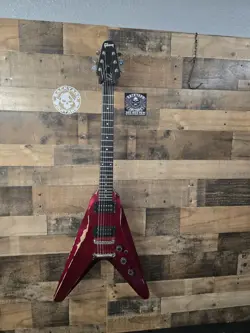 1982 GIBSON  FLYING V2 CANDY APPLE RED FLYING V 80S  ROAD WORN SURVIVOR.