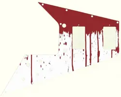 GIBSON FLYING V PICKGUARD FOR '67 RE-ISSUE GUITAR CUSTOM GRAPHICAL BLOOD DRIPS