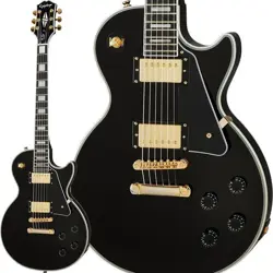 EPIPHONE INSPIRED BY GIBSON LES PAUL CUSTOM EBONY ELECTRIC GUITAR W/SOFT CASE