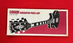 VINTAGE GIBSON GUITAR SUGGESTED PRICE LIST CATALOG DATED JUNE 20, 1975
